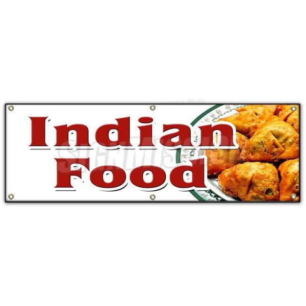 Signmission INDIAN FOOD BANNER SIGN curries curry tandoori naan cuisine lassi vegan B-72 Indian Food - main